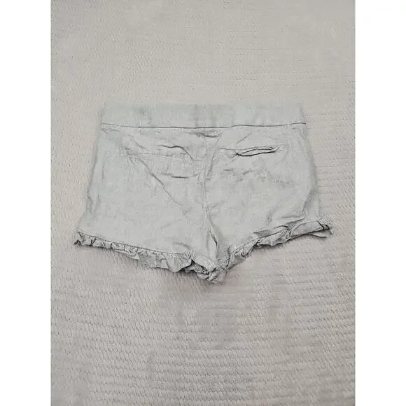 Loft Shorts Womens 4 Gray Ruffled Trim Pockets Side Zip - Picture 6 of 7